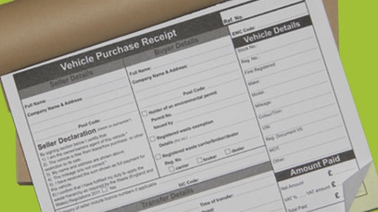 Vehicle Purchase Receipts